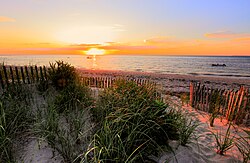 Sunset at Brewster, on Cape Cod Bay.