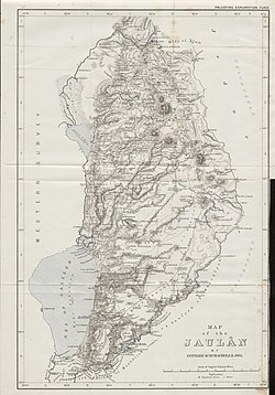 Gottlieb Schumacher’s 1885 map of the Golan region