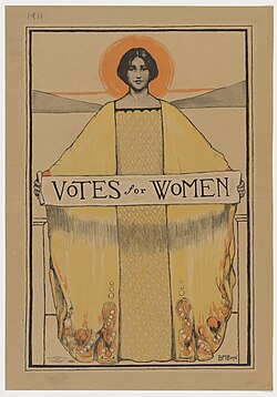Votes for Women, 1913 poster by Bertha Boye