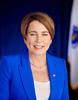 Maura Healey (D) is the 73rd Governor of Massachusetts.