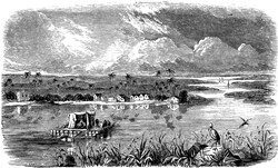 The location of the Qurnah Disaster, where hundreds of cases of antiquities from Fresnel's mission were lost in 1855