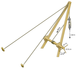Greco-Roman Trispastos ("Three-pulley-crane"), a simple crane type (1800 N load)
