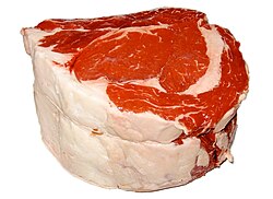 A raw rib roast