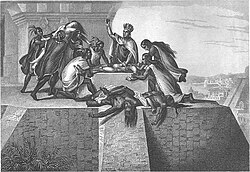 Human sacrifice by Johann Georg Heck.