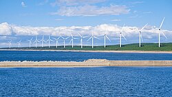 Wind turbines at Katagami, in Akita Prefecture