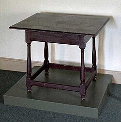 In 1688, at this table in Germantown, Philadelphia, Quakers and Mennonites signed a common declaration denouncing slavery.