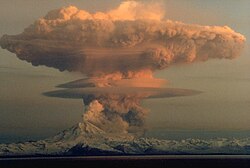 21 April 1990 eruption of Mount Redoubt, Alaska, illustrating real gases not in thermodynamic equilibrium.