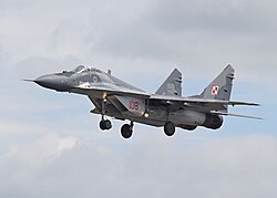 Landing lights on a Mikoyan MiG-29