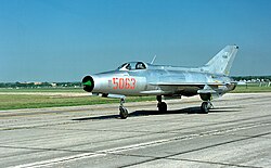MiG-21F-13 in Vietnam People's Air Force markings exhibited at the National Museum of the United States Air Force in Ohio