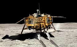 Chang'e 4 lander and the ramp designed for the Yutu-2 rover deployment.