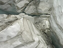 Ice cracks in the Titlis Glacier