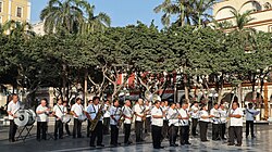 Son Jarocho players in a plaza in Veracruz's historic center
