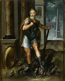 King Henry IV of France depicted as Hercules vanquishing the Lernaean Hydra (i.e. the Catholic League), by Toussaint Dubreuil, c. 1600
