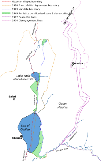 Boundary changes in the area of the Golan Heights in the 20th century