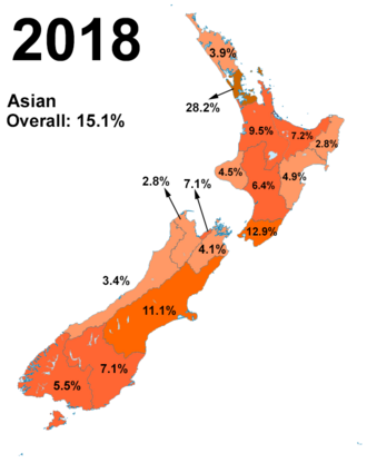 Asians in New Zealand in 2018