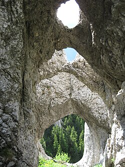La Zaplaz formations in the Piatra Craiului Mountains, Romania.