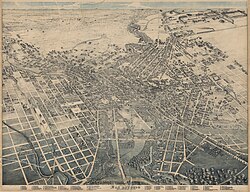 Lithograph of San Antonio in 1886