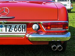 A German license plate with the value "TZ 66H" is mounted on the rear of a car