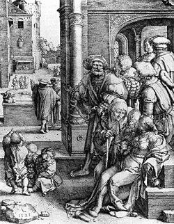 Virgil in His Basket, Lucas van Leyden, 1525 (basket top left)
