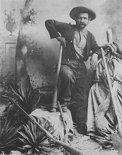 C.S. Fly's image of miner George Warren first appeared in Souvenir of Bisbee published in 1900. Fly's caption was, "Discoverer of the Copper Queen Mine."