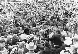 President Kennedy in Fort Worth on Friday morning, November 22, 1963. He was assassinated in Dallas later in the day.