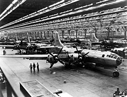 Boeing B-29 Superfortress production in Wichita in 1944