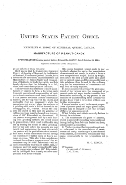 Patent for peanut butter