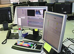 Editing visuals can involve a variety of professional tools such as a media keyboard in use at France 24.