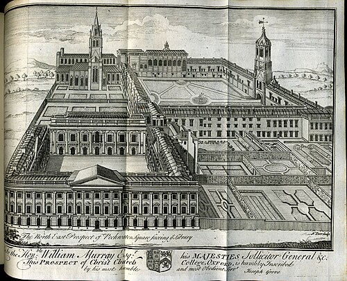 An engraving of Christ Church, Oxford, 1742