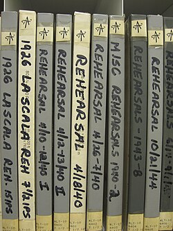 A few of the hundreds of hours of rehearsal tapes featuring Toscanini, residing in the Rodgers and Hammerstein Archive of Recorded Sound, a division of the New York Public Library for the Performing Arts