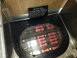 Battery well containing 126 cells on USS Nautilus, the first nuclear-powered submarine