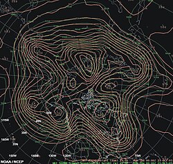 Meridional Flow: The meridional flow pattern of 23 October 2003 shows amplified troughs and ridges in the 500 hPa height pattern.
