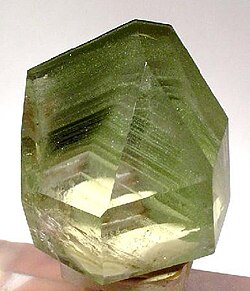 Quartz crystal with chlorite inclusions from Minas Gerais, Brazil (size: 4.2 × 3.9 × 3.3 cm)