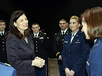 Senator Ayotte meets with junior officers of New Hampshire National Guard.