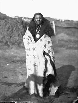 La-Roo-Chuck-A-La-Shar (Sun Chief) was a Pawnee chief who died fighting the Lakota at Massacre Canyon.