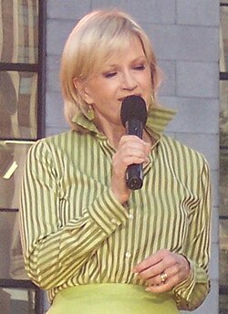 Diane Sawyer on set in 2004