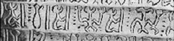 Part of a line of rongorongo script