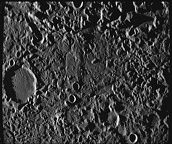 The so-called "Weird Terrain" formed by the Caloris Basin impact at its antipodal point