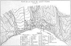 Map of St Pierre 1 January 1902