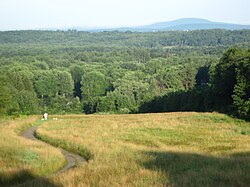 The American philosopher Henry David Thoreau walked 34 miles (55 km) to Mount Wachusett, shown here.