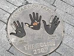 Handprints of the Police at the Wembley Square of Fame in London