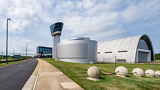 The exterior of the Udvar-Hazy center in 2024.