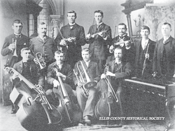 The Paul Bissing Orchestra, circa 1900. Petrowitsch Bissing is on the back row, fourth from the left.