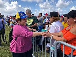 Shalala meeting Juan Guaidó supporters in Miami, 2019