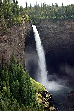 Helmcken Falls and the deposits of volcanic rock