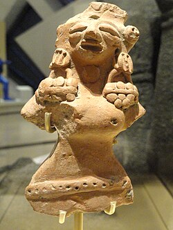 Female figure, possibly fertility goddess, from the Indus Valley civilization.