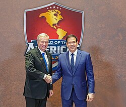 Kast with Marco Rubio during the Shield of the Americas Summit, 7 March 2026