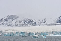 The calving end of Inostrantsev Glacier at Inostrantsev Fjord, Novaya Zemlya
