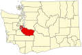 Map of Washington highlighting Pierce County