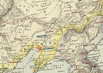 The three sections of the Willow Palisade on an 1883 map